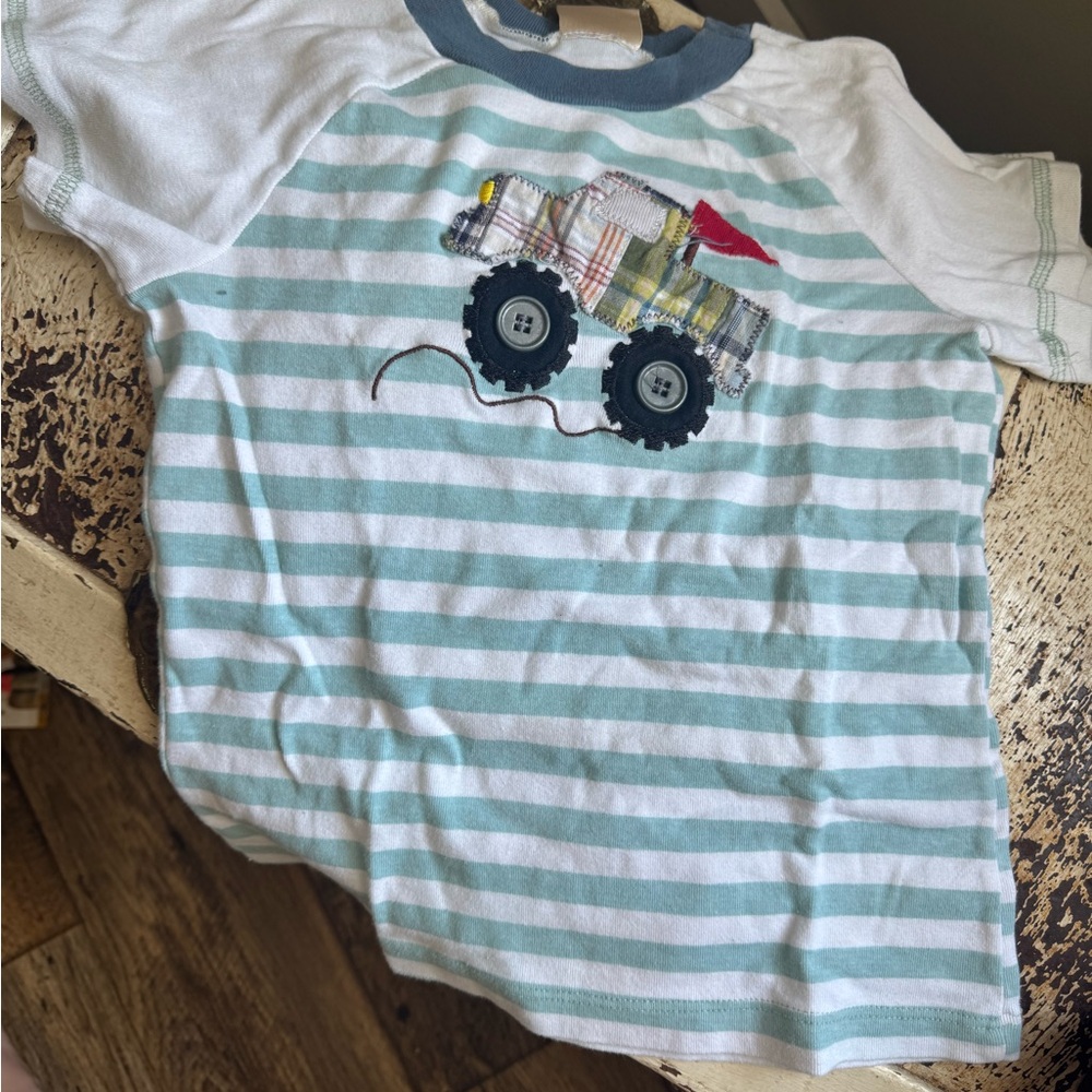 Boys 3T Striped Shirt with Truck Design